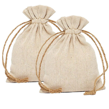 Linen Bag with Hemp Cord 6'' X 14'' Rustic