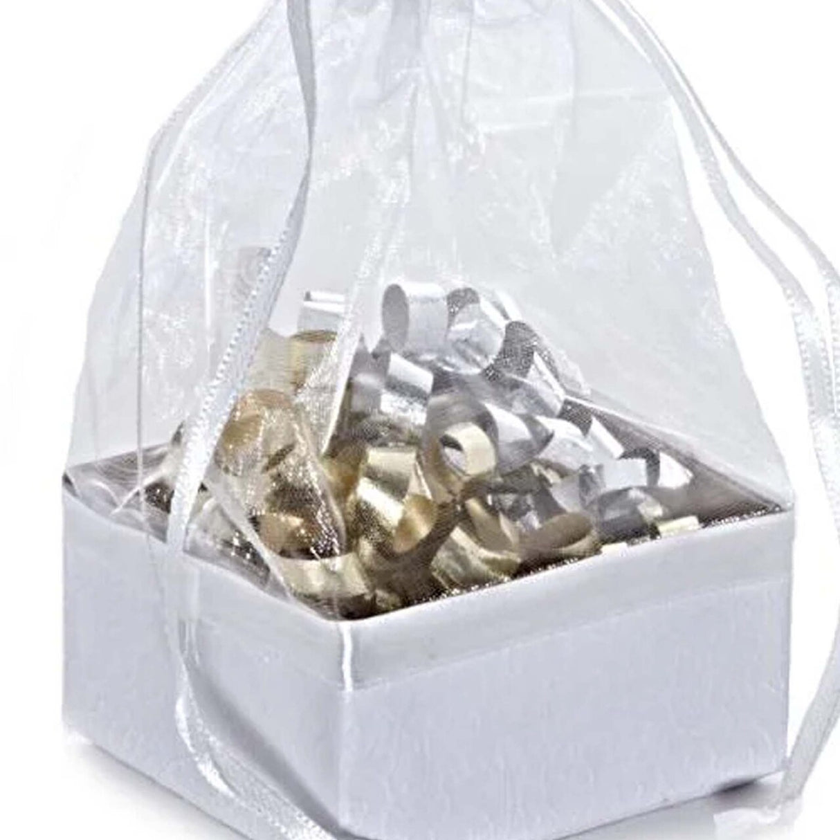 Box On The Bottom Organza Bags 2 1/2'' x 2 7/8'' x 6 1/2'' Gifts