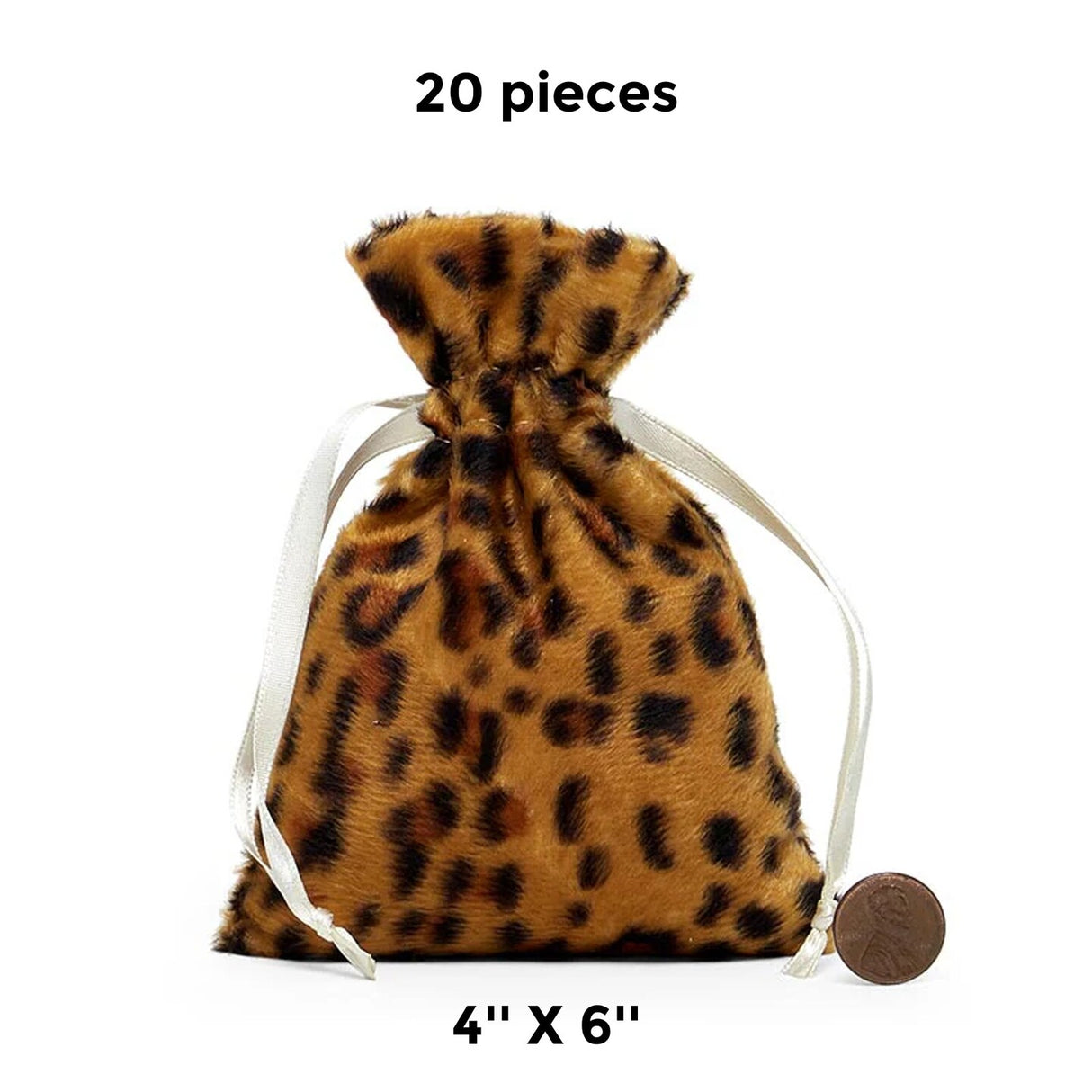 Soft Animal Faux Fur Bags 4" x 6"