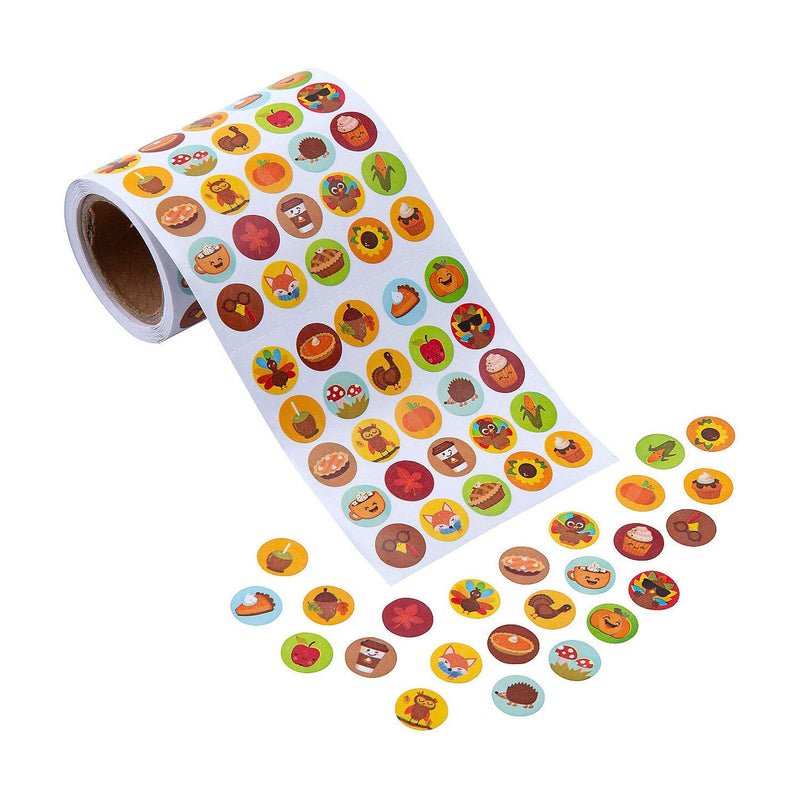 Mini Thanksgiving Sticker Roll 1000 Pieces