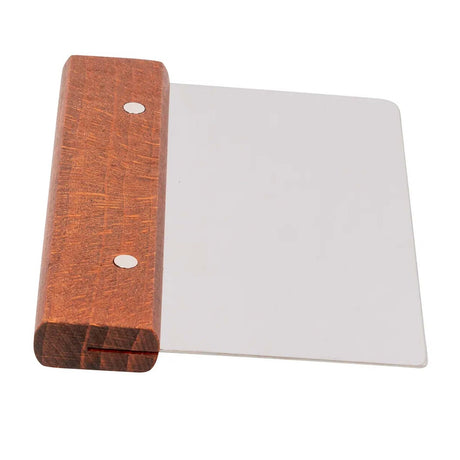 Dough Cutter &amp; Scraper 6" x 4.5" Stainless Steel Blade Wood Handle