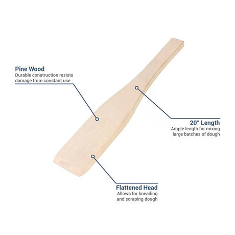 20" Wooden Mixing Paddle with Flat End
