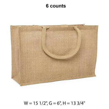 Jute Shopping Bags 15 1/2 '' X 6 '' X 13 3/4 '' Large