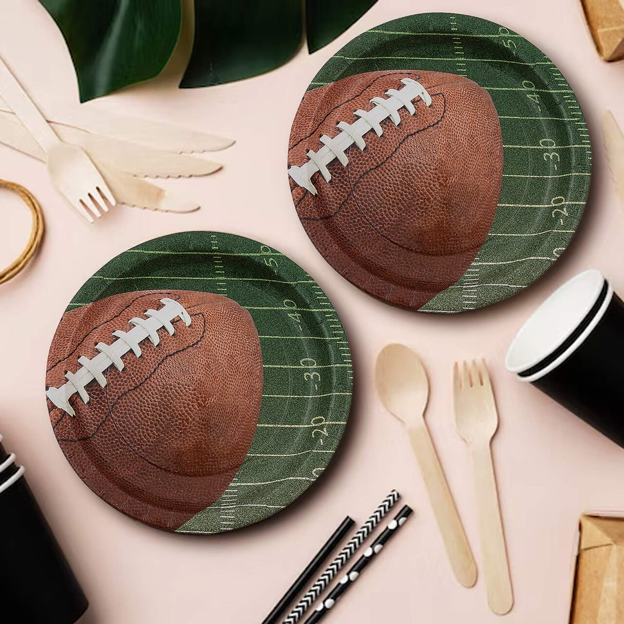 8 Ct. Football Paper Dessert Plates 7" Sports-Themed Party Plates