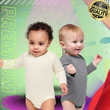RADYAN® Infant Fine Jersey Long Sleeve Bodysuit Soft Cotton Fabric with Comfortable Snap Closure