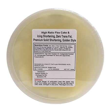 Sweetex 25 LB Golden Flex Icing Shortening High Ratio White Smooth Texture Trans Fat Free Base