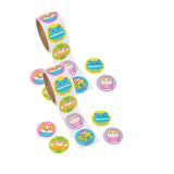 1 1/2" Scented Multicolor Foodimals Paper Sticker Roll 100 Pc