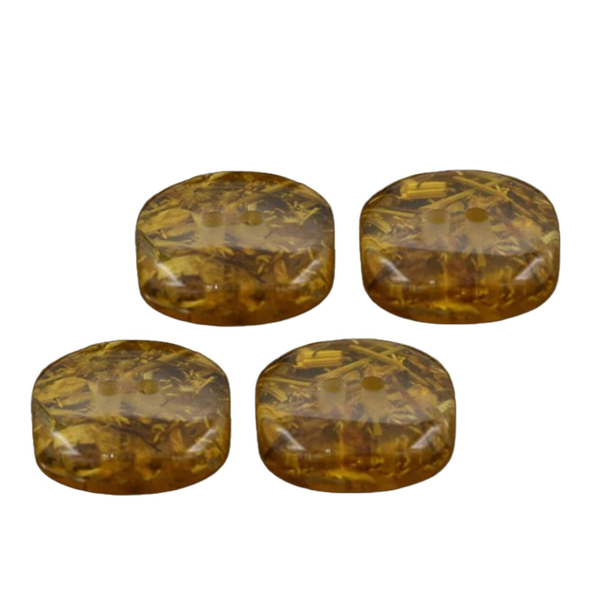 12 Pieces Brown Square Captured Moss Buttons 13/16 Inch