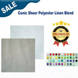 1 Yard Conic Sheer Polyester Linen Blend