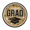9" Graduation Party Green Congrats Grad Round Paper Dinner Plates 25 Ct.