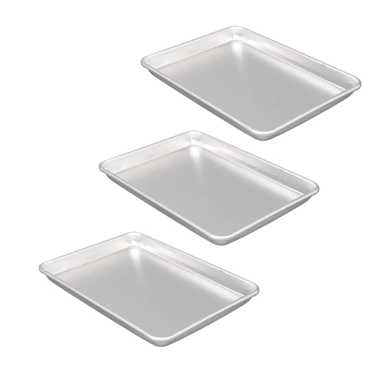 13" x 9.5" x 1" Quarter Size Sheet Pan 16 Gauge Aluminum Heavy Duty Closed Bead Design