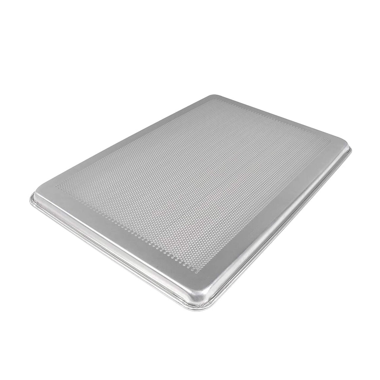 26" x 18" Full Size Perforated Sheet Pan 18 Gauge 3003 Aluminum Galvanized Wire Rim