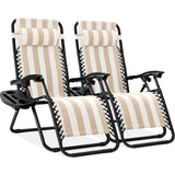 Best Choice Products Set of 2 Zero Gravity Lounge Chair Recliners for Patio, Pool w/ Cup Holder Tray