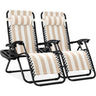 Best Choice Products Set of 2 Zero Gravity Lounge Chair Recliners for Patio, Pool w/ Cup Holder Tray