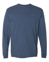 Comfort Colors® Garment-Dyed Heavyweight Crewneck Long Sleeve Pocket T-Shirt