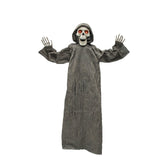 4 Ft Hanging Gray Skeleton Reaper Halloween Decoration