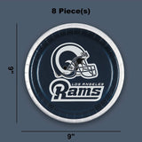8 Ct. Los Angeles Rams Football Dessert Plates 7" Game Day Paper Plates