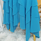 1 Piece Radiant Turquoise Chiffon Chiavari Chair Cover with Sash Sheer Elegant Drape for Events