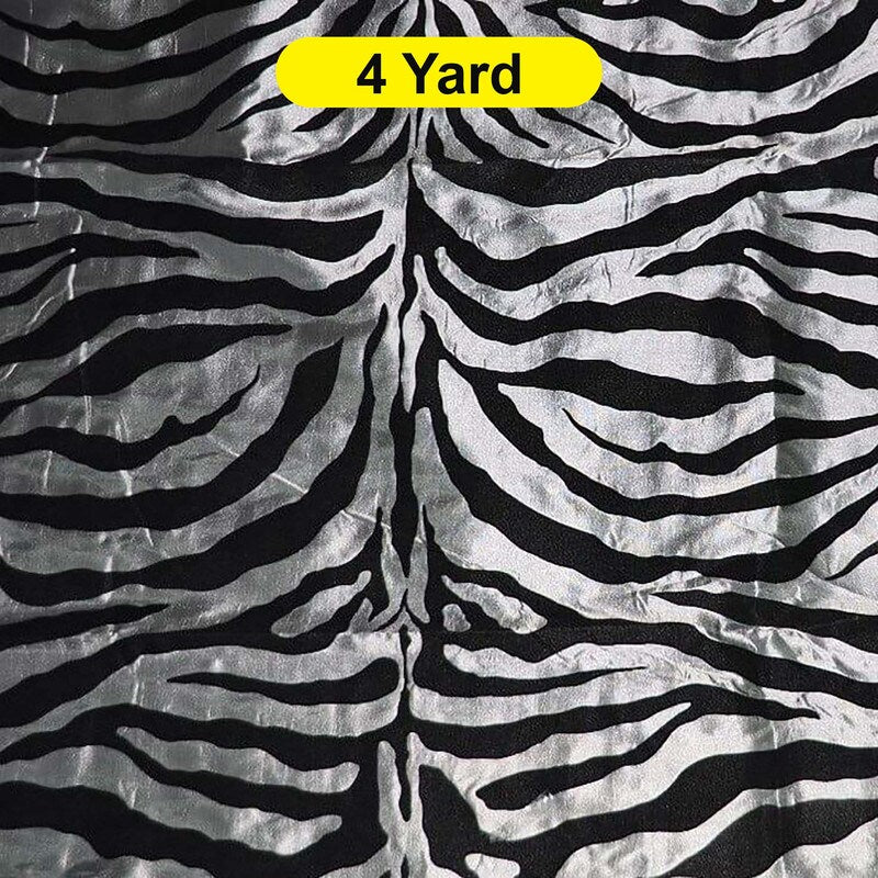 Zebra Flocking Taffeta Flocking Velvet Zebra Fabric 60" Wide