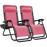 Best Choice Products Set of 2 Zero Gravity Lounge Chair Recliners for Patio, Pool w/ Cup Holder Tray