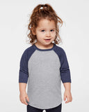 RADYAN® Cozy Toddler Baseball Fine Jersey 3/4 Sleeve Tee