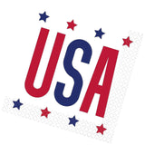 Peppy Patriotic USA Beverage Napkins 16ct