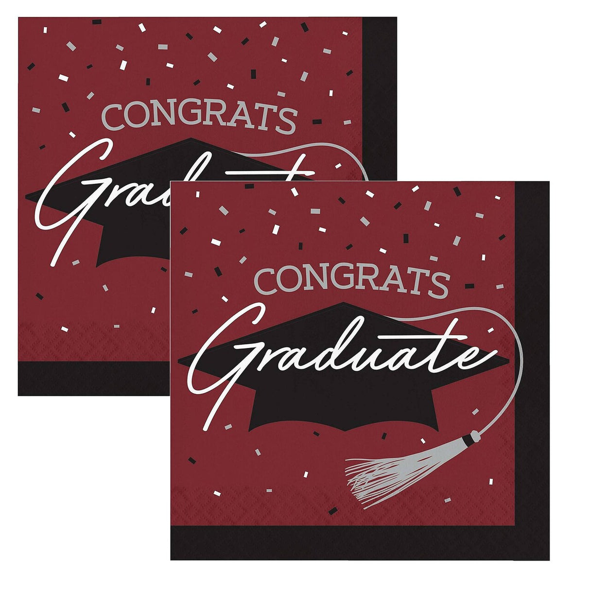 Creative Converting School Spirit Burgundy Graduation Dinner Napkins – 108ct