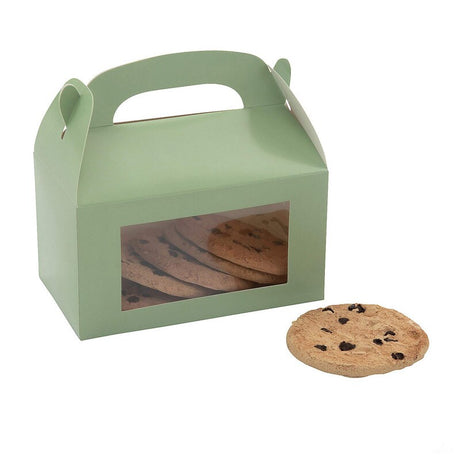 6" x 7" Black Cardstock Treat Boxes with Display Window – Set of 12