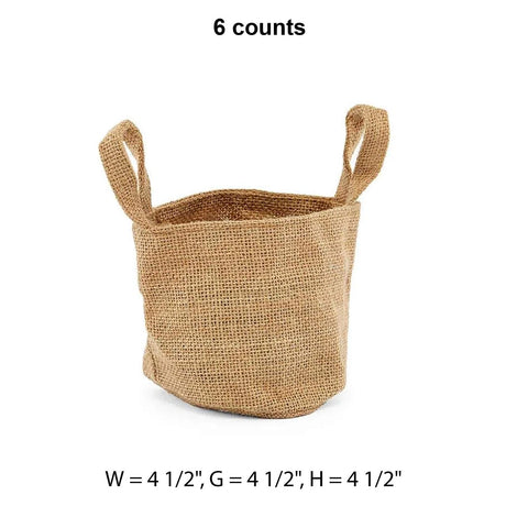 Small Burlap Baskets 4 1/2 '' X 4 1/2 '' X 4 1/2 '' Small