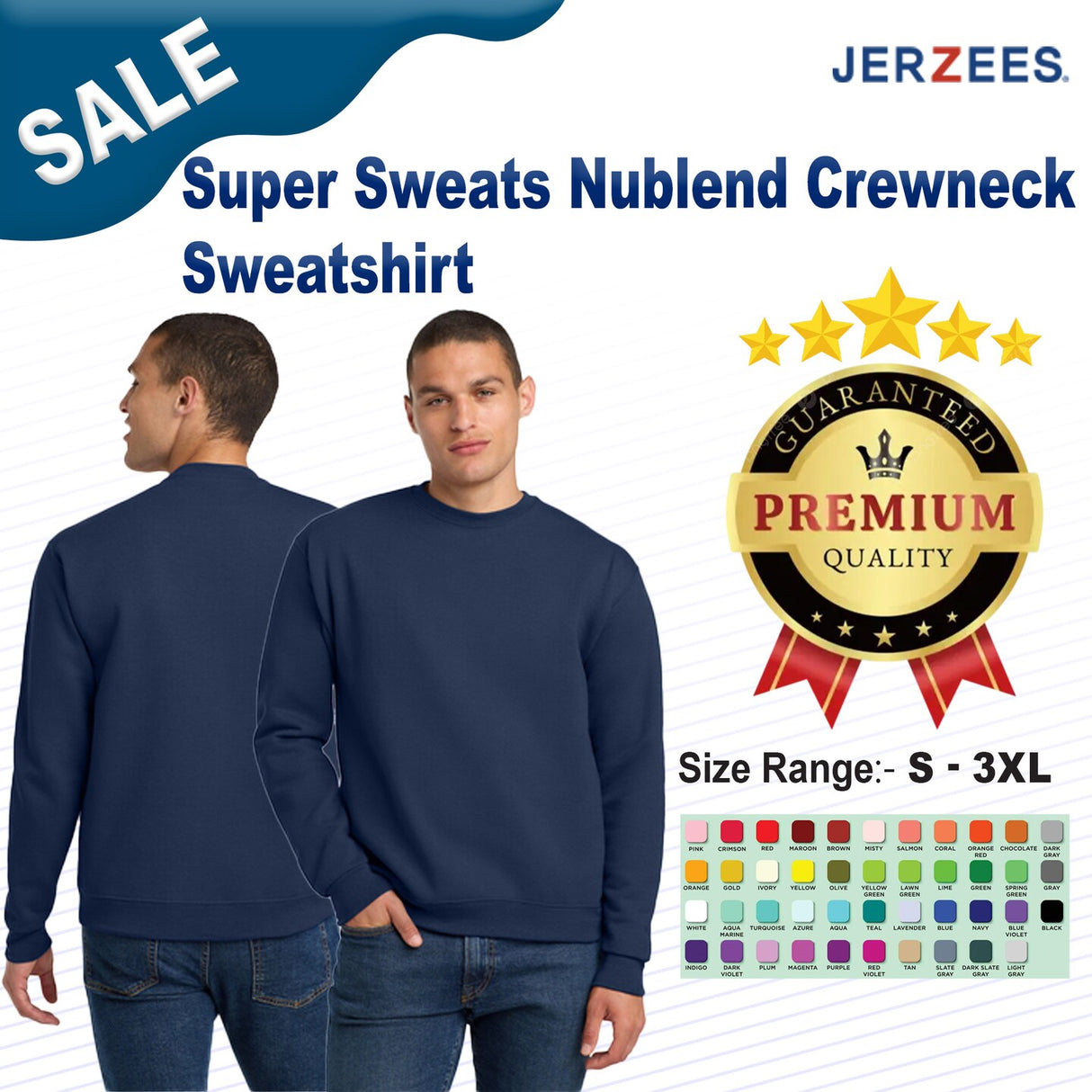 JERZEES® Super Sweats Nublend - Crewneck Sweatshirt For Adult