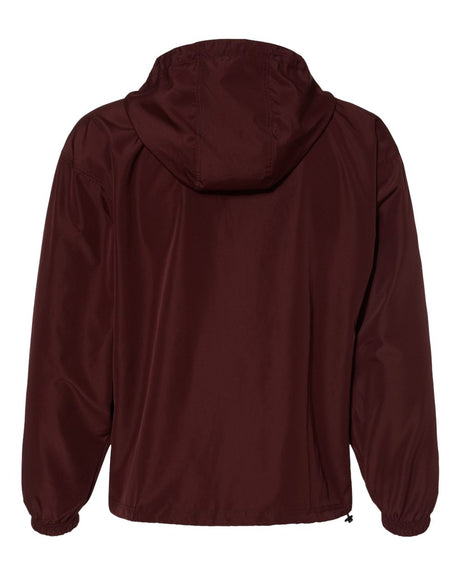 Champion hooded packable quarter zip polyester windbreaker jacket