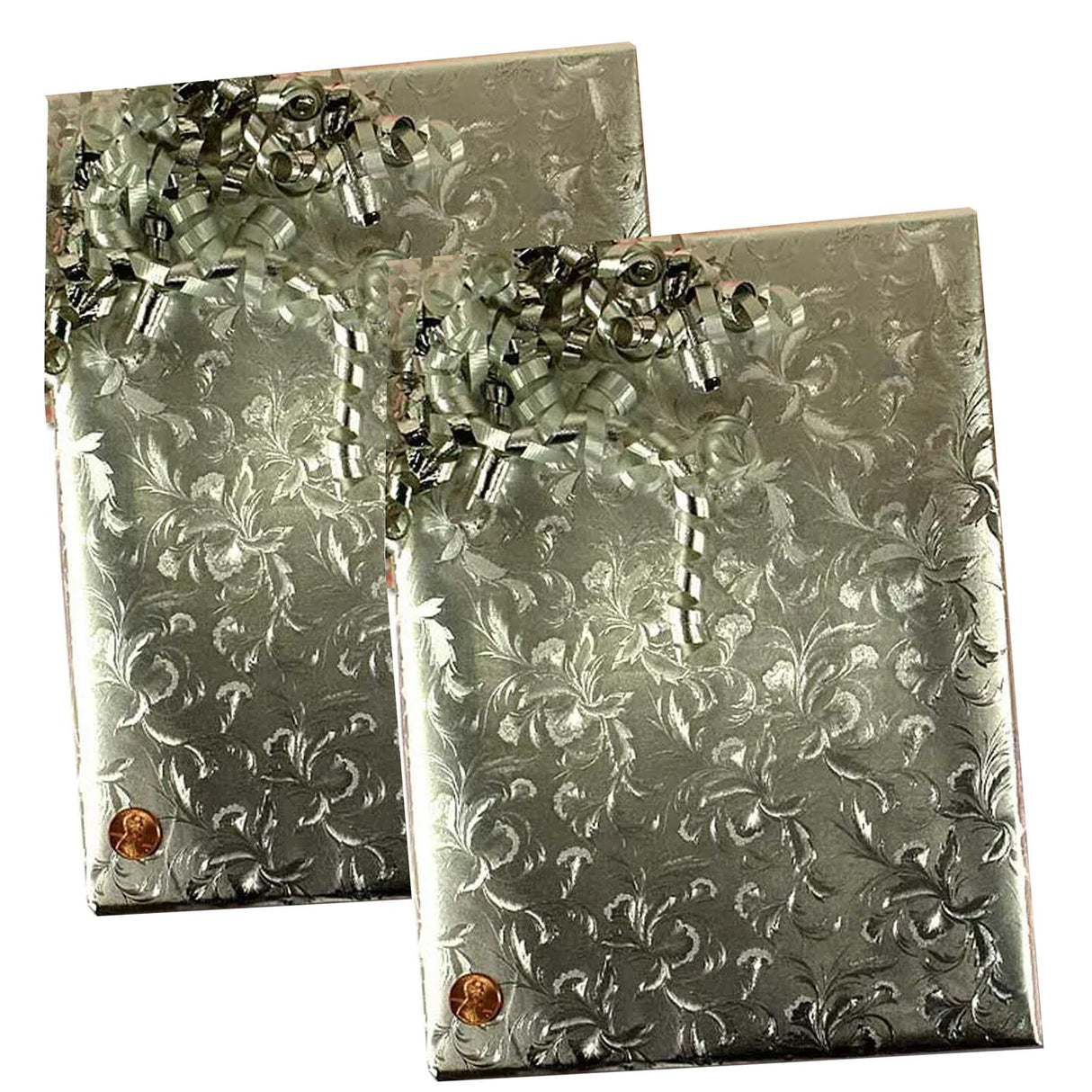 Silver Large Floral Embossed Metallic Wrapping Paper 24" x 833" Jumbo Roll