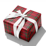 Plaid Christmas Wrapping Paper Red / Gold Holographic Plaid 30 '' × 208 '