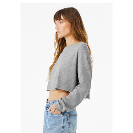 BELLA + CANVAS Bella + Canvas Ladies Cropped Long Sleeve T Shirt in Black