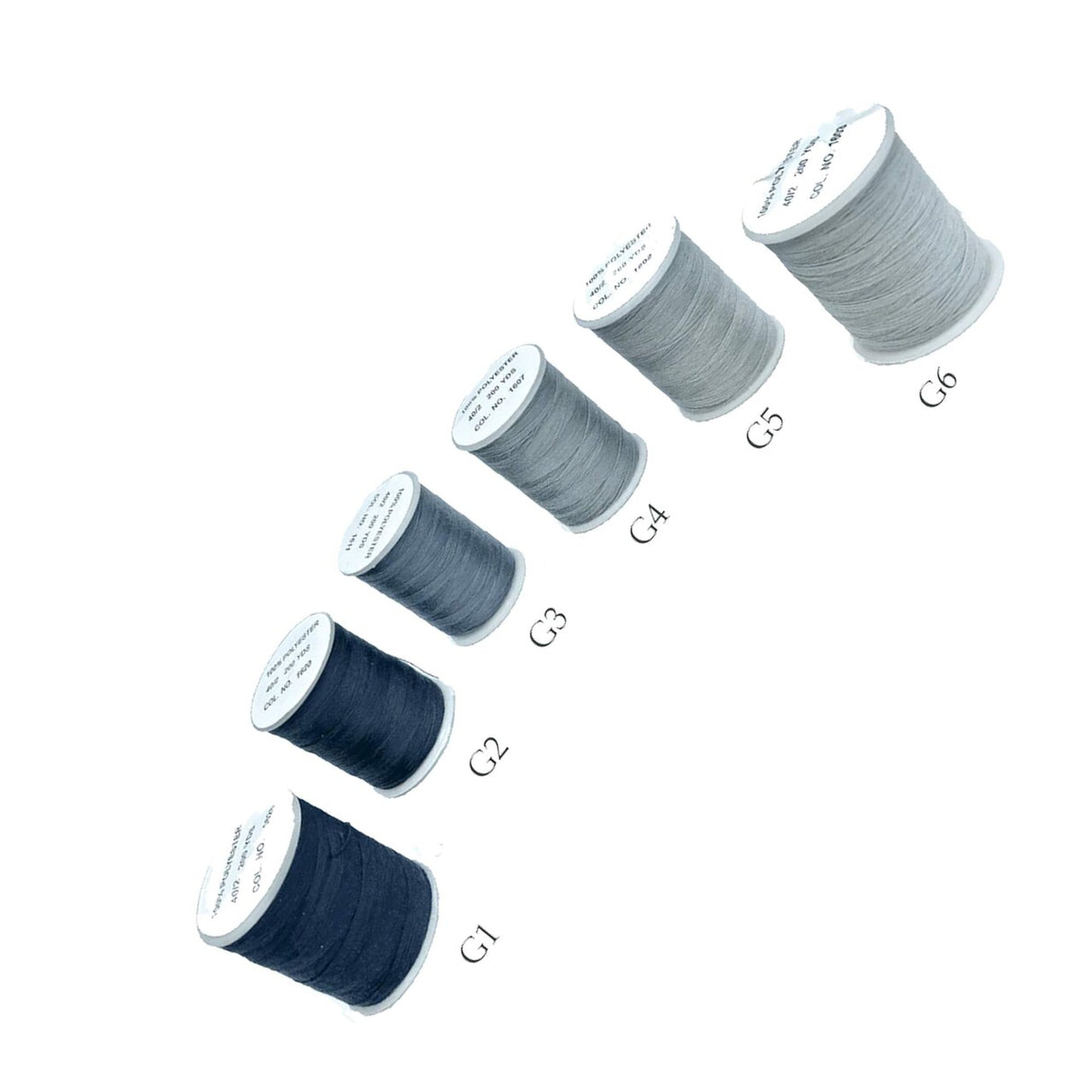 200 Yards Gray Polyester Thread Small Spool for Quilting and Crafting