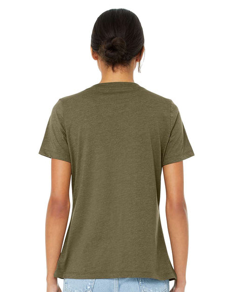 Camiseta de manga corta con cuello en V relajada Heather CVC para mujer BELLA + CANVAS® - 6405CVC