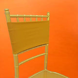 10 Pieces Gold Spandex Chair Bands Double Layered for Weddings and Events 7x13 inches