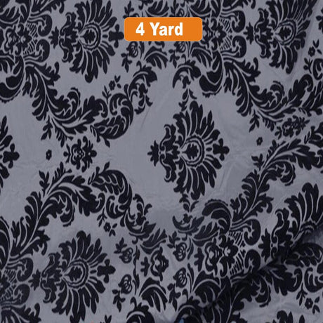 Damask Flocking Taffeta Fabric - 60" Wide for Curtains, Apparel, and Décor