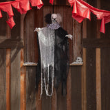 4 Foot Hanging Animated Black And White Clown Halloween Decoration