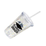 16 oz Class of 2025 Reusable BPA-Free Plastic Tumbler with Lid & Straw