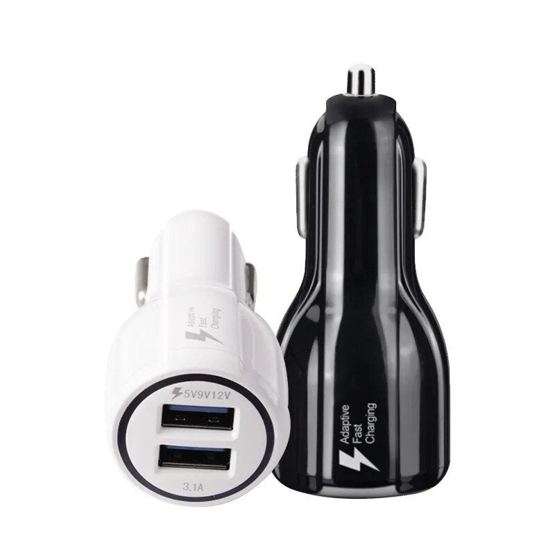 BottlesFast Car Charger | Max Output 3.0A (2 USB) Speed of Our Fast Car Charger | MINA® - White