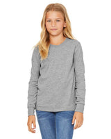 Bella + Canvas® Youth Heather CVC Crewneck Long Sleeve T-Shirt