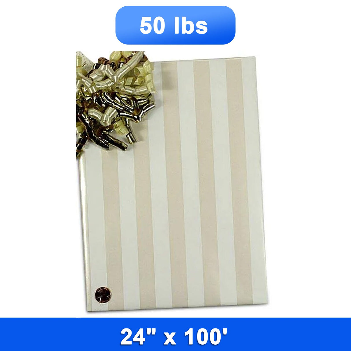 Elegant Striped Wrapping Paper 24'' x 100' 50 lbs