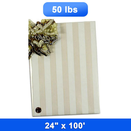 Elegant Striped Wrapping Paper 24'' x 100' 50 lbs