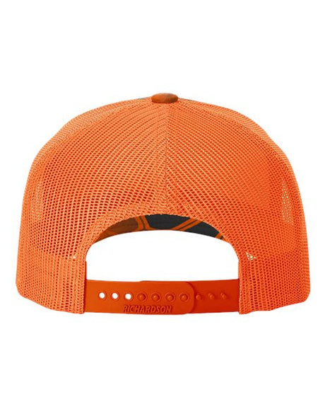 Richardson five-panel printed mesh trucker cap