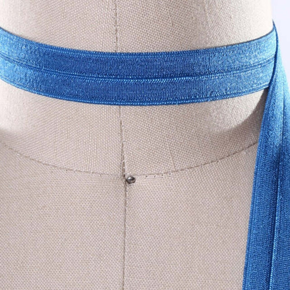 3 Yards Teal Blue Fold Over Elastic 5/8" Soft Trim for Hairbands & Crafts
