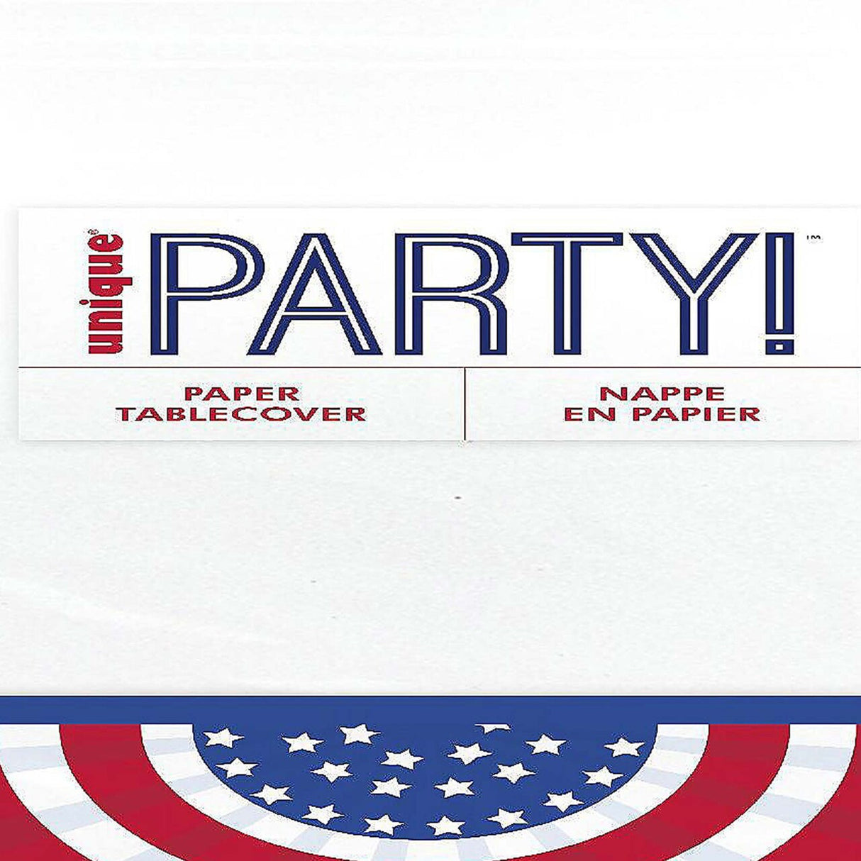 American Flag Patriotic Paper Table Cover 54" x 84