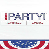 American Flag Patriotic Paper Table Cover 54" x 84