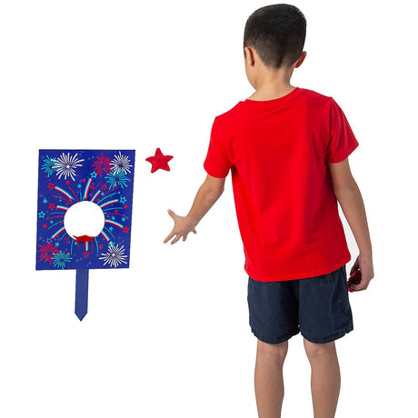15 1/4" x 19 1/2" Patriotic Star Bean Bag Toss Yard Game 7 Pieces