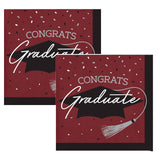 Creative Converting School Spirit Burgundy Graduation Beverage Napkins – 108ct